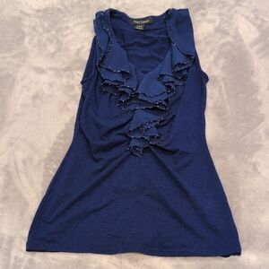 Sleeveless Blouse with Ruffle Accents